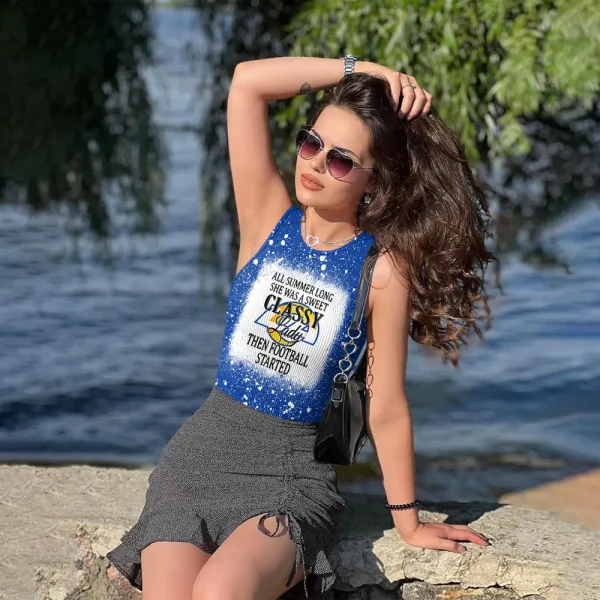 Los Angeles Rams Women Sexy Ribbed Sleeveless Halter Neck Bodysuits SPTWSRSHNB019 - Image 5