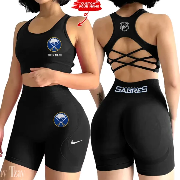 Buffalo Sabres NHL 2-PCS Women's Seamless Yoga Set Sexy Sport Bra High Waist Sports Shorts 2025 SPT2PWSYS097