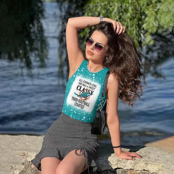 Miami Dolphins Women Sexy Ribbed Sleeveless Halter Neck Bodysuits SPTWSRSHNB020 - Image 5