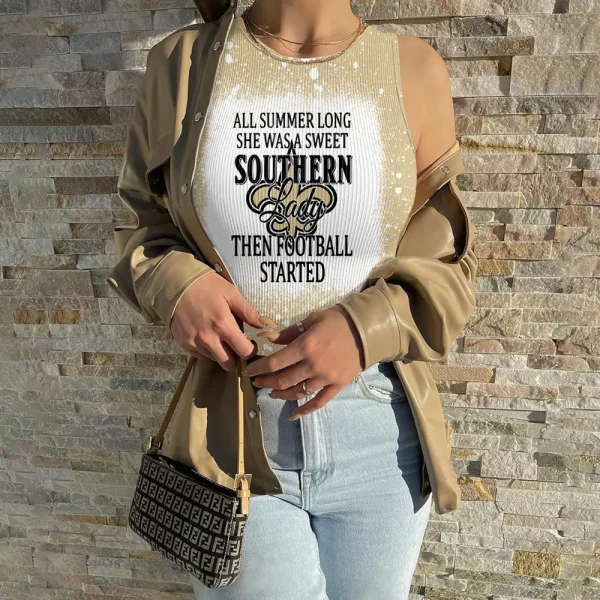 New Orleans Saints Women Sexy Ribbed Sleeveless Halter Neck Bodysuits SPTWSRSHNB023 - Image 2