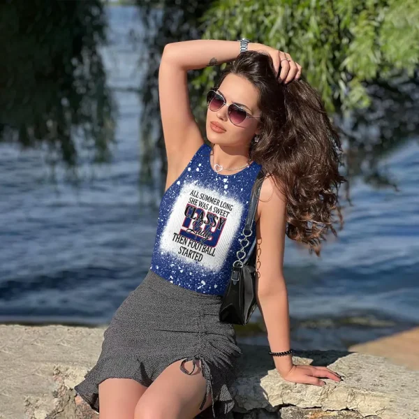 New York Giants Women Sexy Ribbed Sleeveless Halter Neck Bodysuits SPTWSRSHNB024 - Image 5