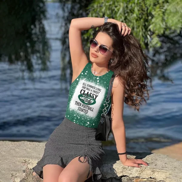 Philadelphia Eagles Women Sexy Ribbed Sleeveless Halter Neck Bodysuits SPTWSRSHNB026 - Image 5
