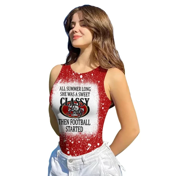 San Francisco 49ers Women Sexy Ribbed Sleeveless Halter Neck Bodysuits SPTWSRSHNB028