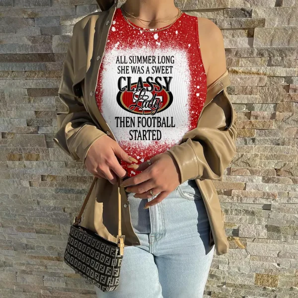 San Francisco 49ers Women Sexy Ribbed Sleeveless Halter Neck Bodysuits SPTWSRSHNB028 - Image 2