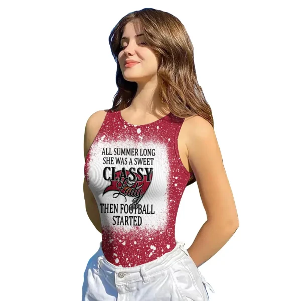 Tampa Bay Buccaneers Women Sexy Ribbed Sleeveless Halter Neck Bodysuits SPTWSRSHNB030