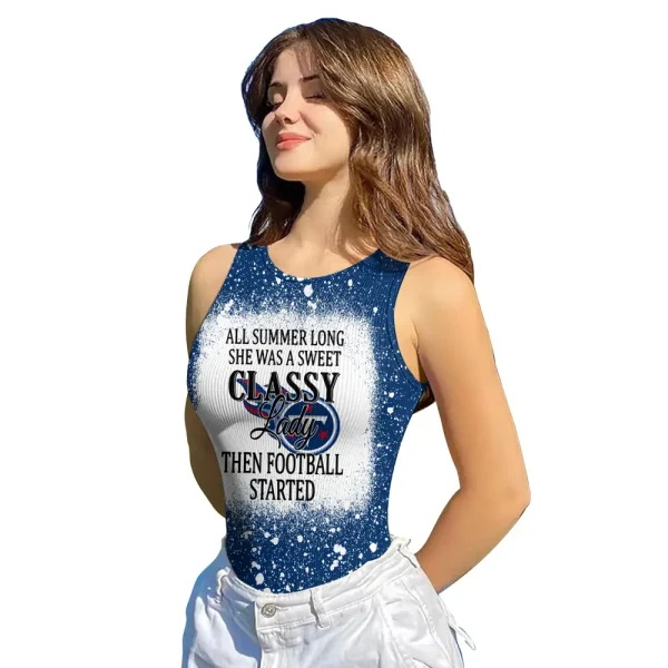 Tennessee Titans Women Sexy Ribbed Sleeveless Halter Neck Bodysuits SPTWSRSHNB031