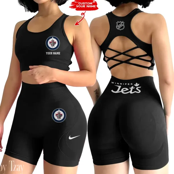 Winnipeg Jets NHL 2-PCS Women's Seamless Yoga Set Sexy Sport Bra High Waist Sports Shorts 2025 SPT2PWSYS119 - Image 6