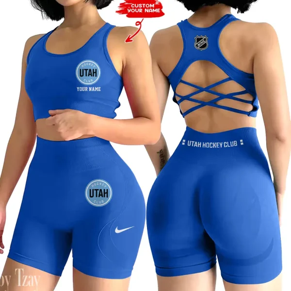 Utah Hockey Club NHL 2-PCS Women's Seamless Yoga Set Sexy Sport Bra High Waist Sports Shorts 2025 SPT2PWSYS123 - Image 5