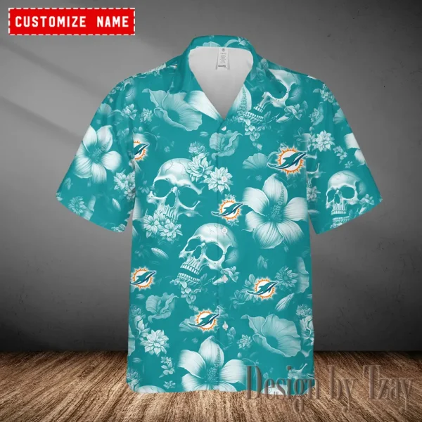 Miami Dolphins Casual Men's Hawaiian Shirt 3D Printed New 2025 AZHWS1022