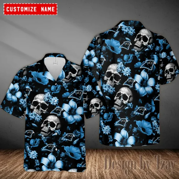 Carolina Panthers Casual Men's Hawaiian Shirt 3D Printed New 2025 AZHWS1037