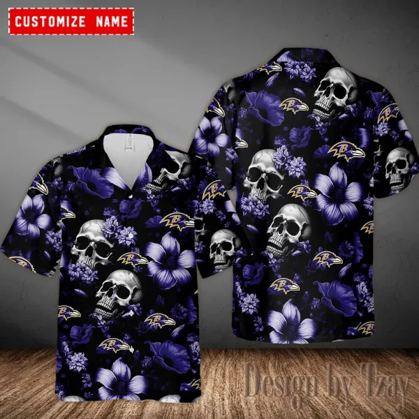 Baltimore Ravens Casual Men's Hawaiian Shirt 3D Printed New 2025 AZHWS1039