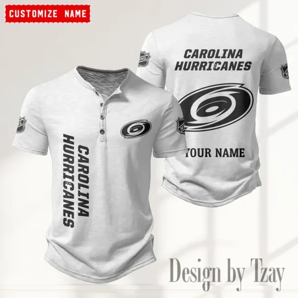 Carolina Hurricanes NHL Men's Button Henley Collar T-Shirt New Fashion 2025 SPTMBHCTS101
