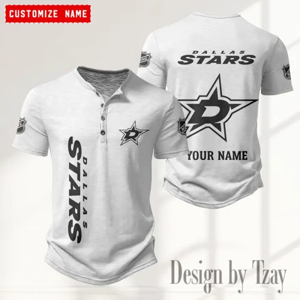 Dallas Stars NHL Men's Button Henley Collar T-Shirt New Fashion 2025 SPTMBHCTS105