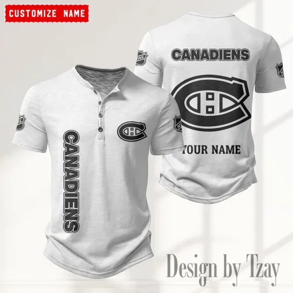 Montreal Canadiens NHL Men's Button Henley Collar T-Shirt New Fashion 2025 SPTMBHCTS111 - Image 3