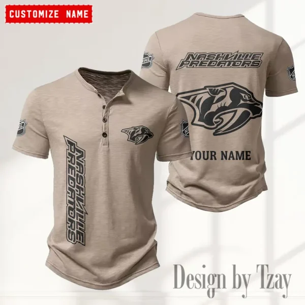 Nashville Predators NHL Men's Button Henley Collar T-Shirt New Fashion 2025 SPTMBHCTS112 - Image 3