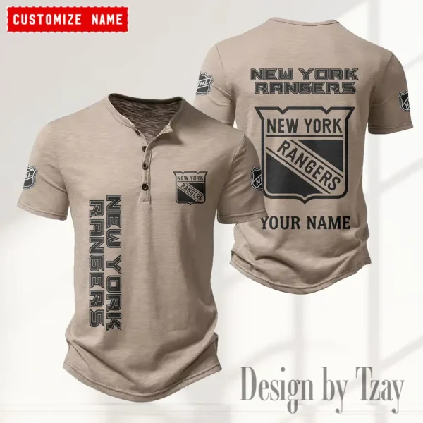 New York Rangers NHL Men's Button Henley Collar T-Shirt New Fashion 2025 SPTMBHCTS115 - Image 4