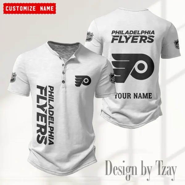 Philadelphia Flyers NHL Men's Button Henley Collar T-Shirt New Fashion 2025 SPTMBHCTS117