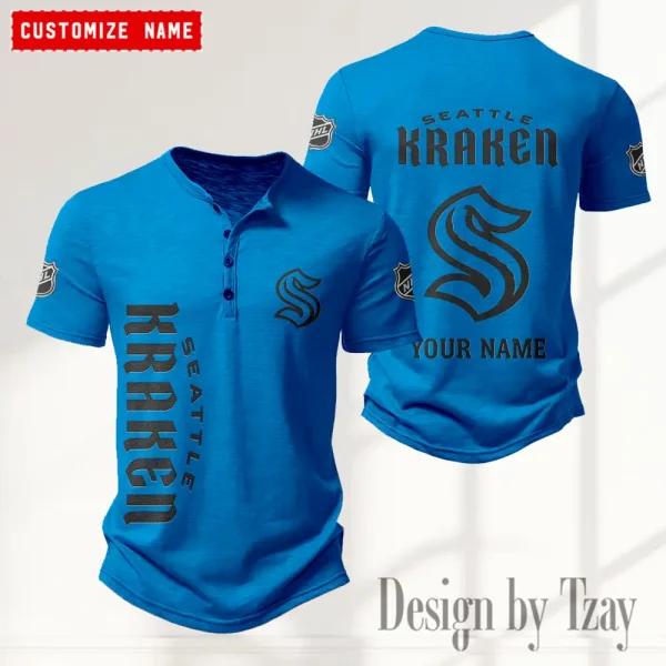 Seattle Kraken NHL Men's Button Henley Collar T-Shirt New Fashion 2025 SPTMBHCTS120 - Image 4