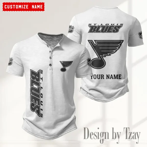 St Louis Blues NHL Men's Button Henley Collar T-Shirt New Fashion 2025 SPTMBHCTS121 - Image 4