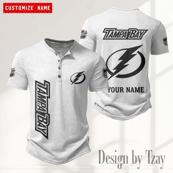 Tampa Bay Lightning NHL Men's Button Henley Collar T-Shirt New Fashion 2025 SPTMBHCTS122 - Image 2
