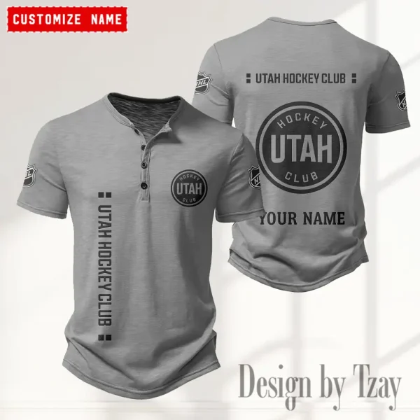 Utah Hockey Club NHL Men's Button Henley Collar T-Shirt New Fashion 2025 SPTMBHCTS124 - Image 4