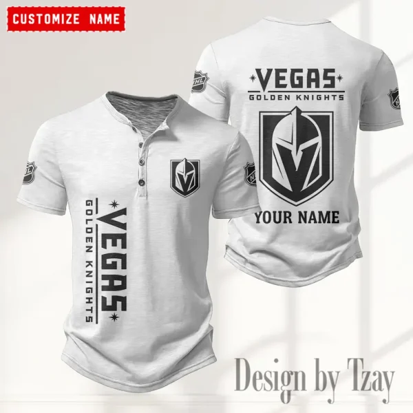 Vegas Golden Knights NHL Men's Button Henley Collar T-Shirt New Fashion 2025 SPTMBHCTS126 - Image 2