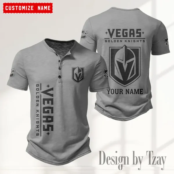 Vegas Golden Knights NHL Men's Button Henley Collar T-Shirt New Fashion 2025 SPTMBHCTS126 - Image 3