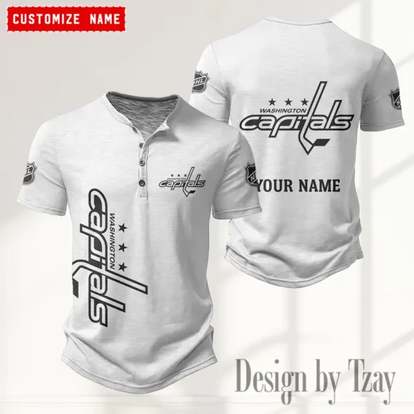 Washington Capitals NHL Men's Button Henley Collar T-Shirt New Fashion 2025 SPTMBHCTS127 - Image 3