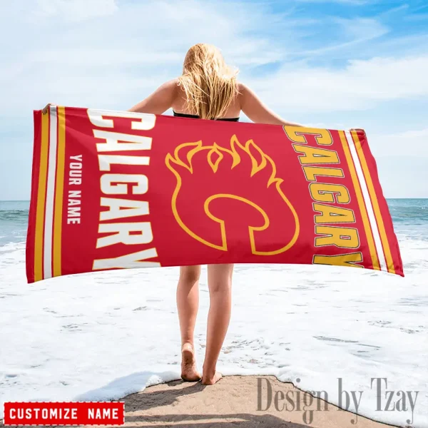 Calgary Flames NHL Beach Towels New 2025 AZBTOWEL514 - Image 2