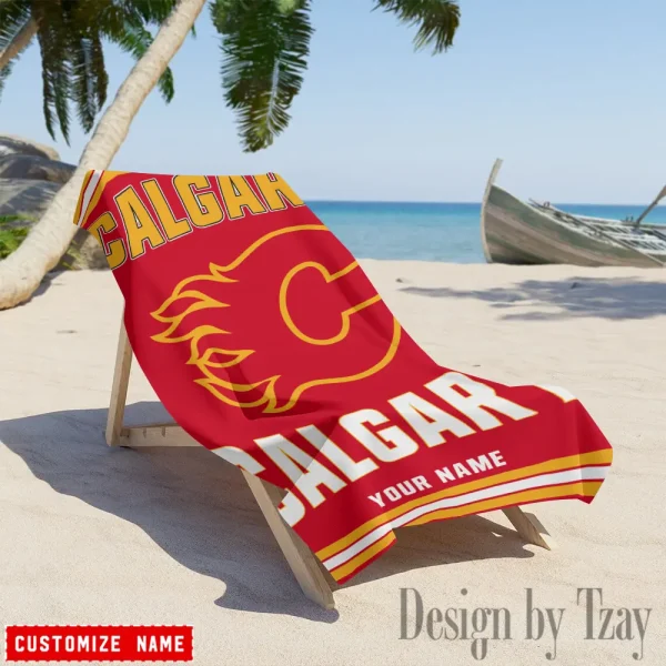 Calgary Flames NHL Beach Towels New 2025 AZBTOWEL514 - Image 3