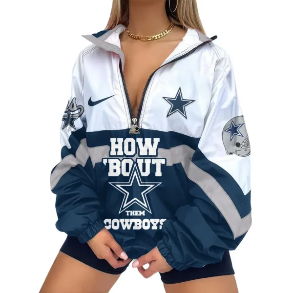 Dallas Cowboys Premium Women's Printed V-Neck Zipper Sweatshirt Jackets New 2025 SPTWVNZS009 - Image 2