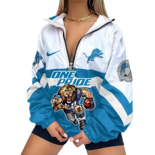 Detroit Lions Premium Women's Printed V-Neck Zipper Sweatshirt Jackets New 2025 SPTWVNZS011 - Image 2