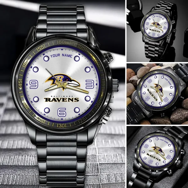 Baltimore Ravens Fashion Stainless Steel Watch Gift For Fan SPTFSSWG003