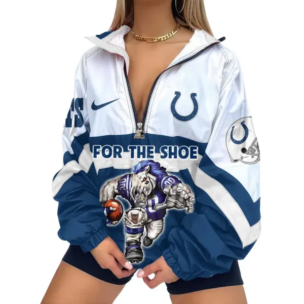Indianapolis Colts Premium Women's Printed V-Neck Zipper Sweatshirt Jackets New 2025 SPTWVNZS014 - Image 2