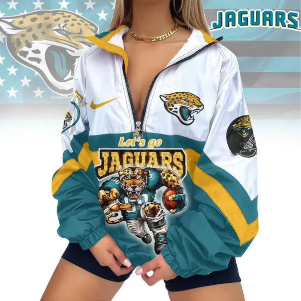 Jacksonville Jaguars Premium Women's Printed V-Neck Zipper Sweatshirt Jackets New 2025 SPTWVNZS015