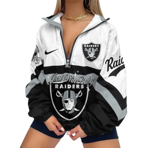 Las Vegas Raiders Premium Women's Printed V-Neck Zipper Sweatshirt Jackets New 2025 SPTWVNZS017 - Image 2