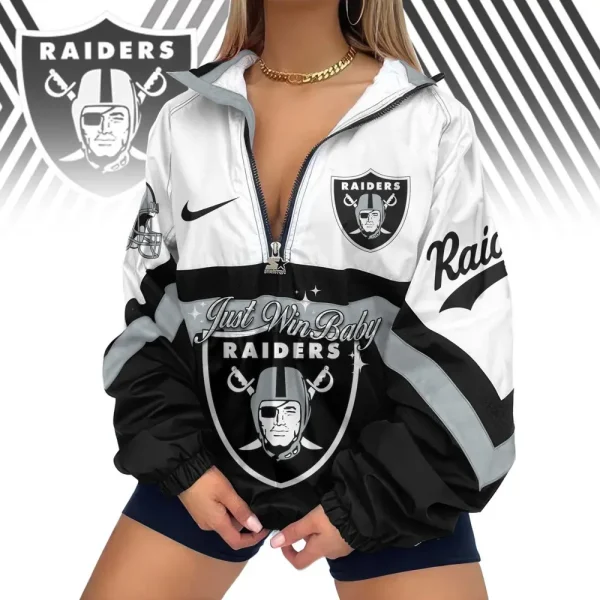 Las Vegas Raiders Premium Women's Printed V-Neck Zipper Sweatshirt Jackets New 2025 SPTWVNZS017