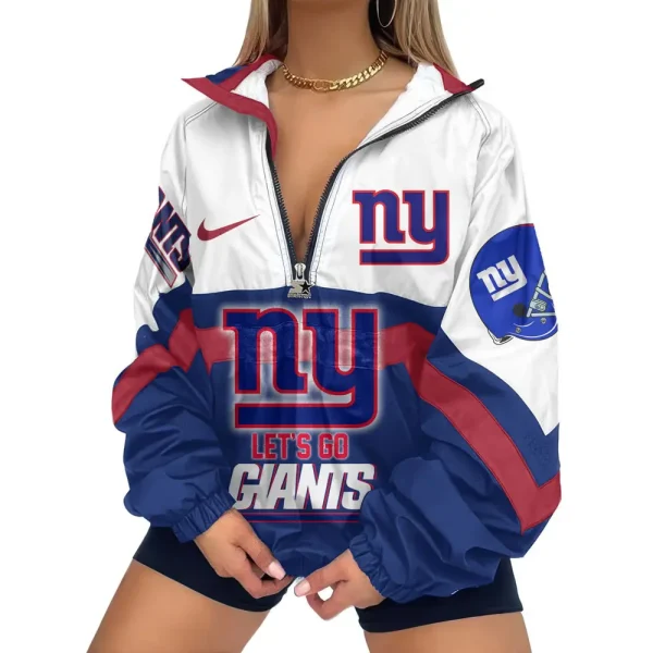 New York Giants Premium Women's Printed V-Neck Zipper Sweatshirt Jackets New 2025 SPTWVNZS024 - Image 2