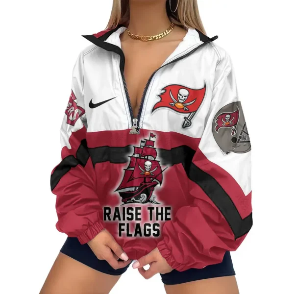Tampa Bay Buccaneers Premium Women's Printed V-Neck Zipper Sweatshirt Jackets New 2025 SPTWVNZS030 - Image 2