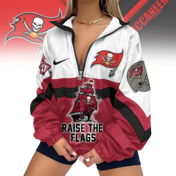 Tampa Bay Buccaneers Premium Women's Printed V-Neck Zipper Sweatshirt Jackets New 2025 SPTWVNZS030