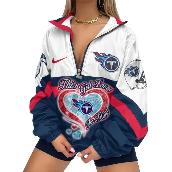 Tennessee Titans Premium Women's Printed V-Neck Zipper Sweatshirt Jackets New 2025 SPTWVNZS031 - Image 2