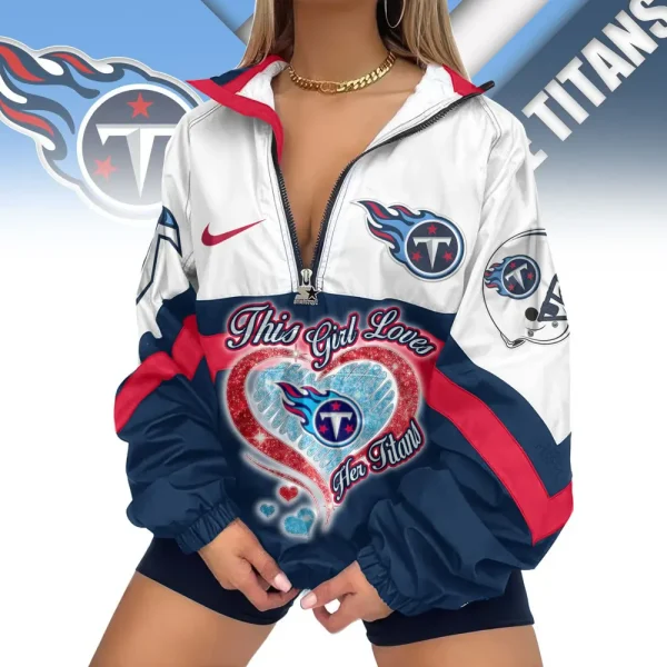 Tennessee Titans Premium Women's Printed V-Neck Zipper Sweatshirt Jackets New 2025 SPTWVNZS031