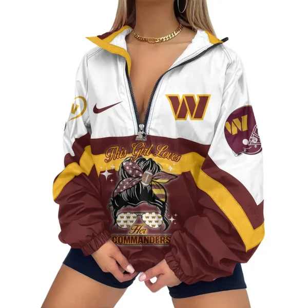 Washington Commanders Premium Women's Printed V-Neck Zipper Sweatshirt Jackets New 2025 SPTWVNZS032 - Image 2