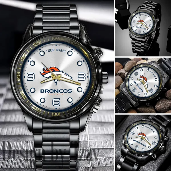 Denver Broncos Fashion Stainless Steel Watch Gift For Fan SPTFSSWG011