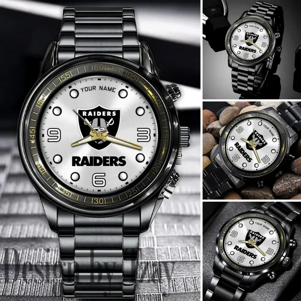 Las Vegas Raiders Fashion Stainless Steel Watch Gift For Fan SPTFSSWG018