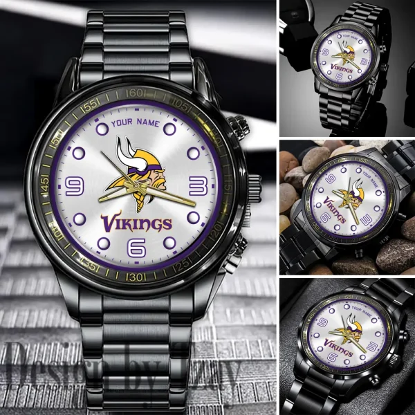Minnesota Vikings Fashion Stainless Steel Watch Gift For Fan SPTFSSWG022