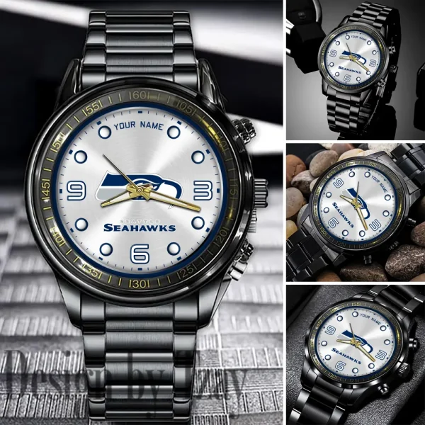 Seattle Seahawks Fashion Stainless Steel Watch Gift For Fan SPTFSSWG032