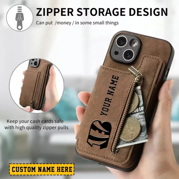 Cincinnati Bengals Zipper Cards Solt Wallet Leather Case New 2025 SPTZCSWLC007 - Image 2