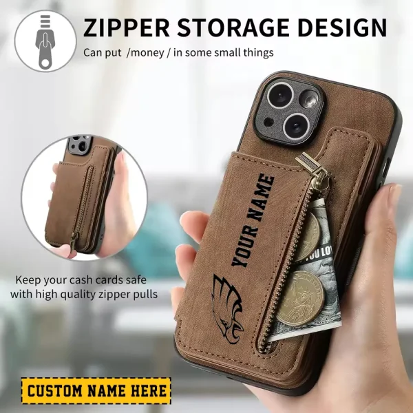 Philadelphia Eagles Zipper Cards Solt Wallet Leather Case New 2025 SPTZCSWLC026 - Image 2