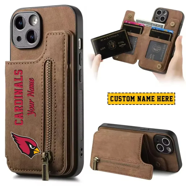 Arizona Cardinals Zipper Cards Solt Wallet Leather Case New 2025 SPTZCSWLC033